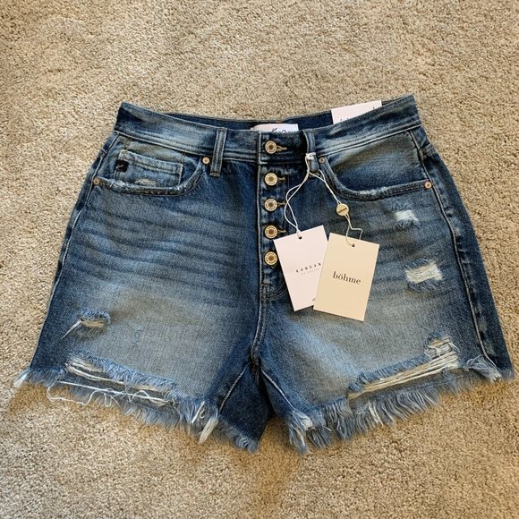 NWT KanCan Distressed Denim Shorts Size L - Picture 2 of 7